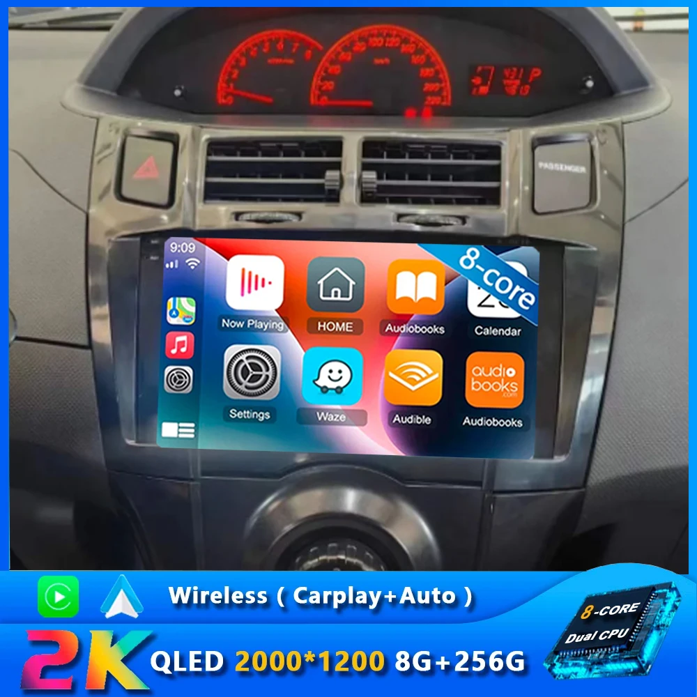 Автомагнитола 2 Din для Toyota Yaris 2005-2012 Android 14 4G GPS Wi-Fi