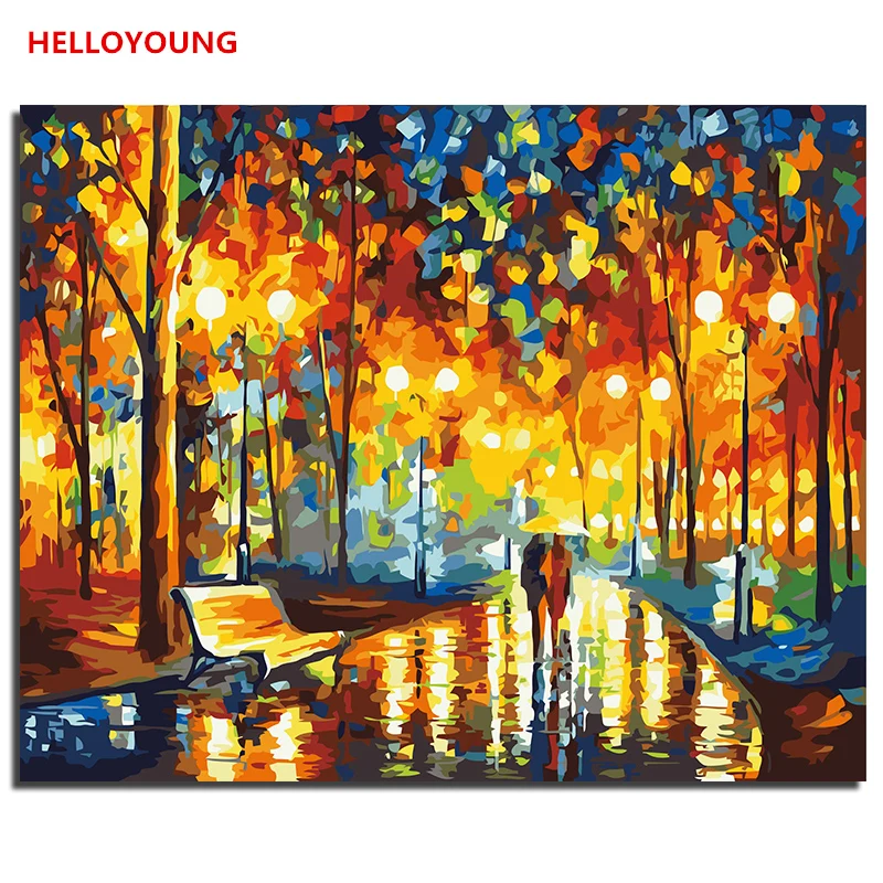 

Shiny Night On the way DIY Handpainted Oil Painting Digital Painting by numbers oil paintings chinese scroll painting Home Decor