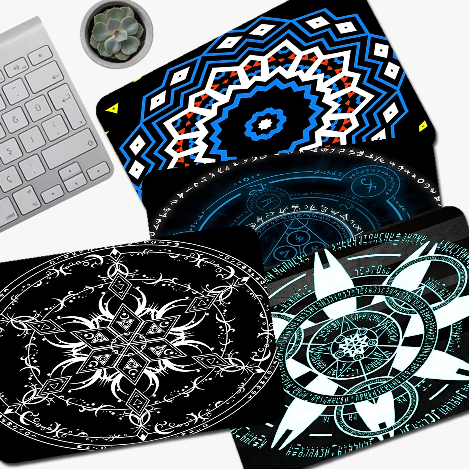 

Magic Circle Mousepad Small Office Computer Desk Mat Table Keyboard Big Mouse Pad Laptop Cushion Non-slip Deskpad Home Decor