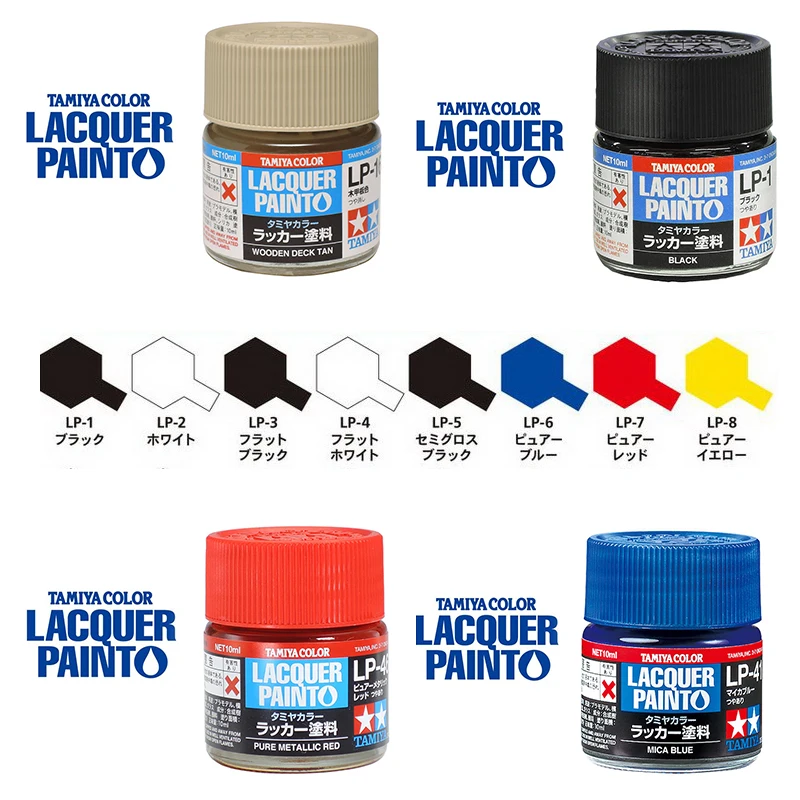 

TAMIYA LP16~LP30 (10ml) Painting Lacquer Paint Base Paint for Gumdam Resin Model Car Military Swift Dry Superior Gloss Flat DIY