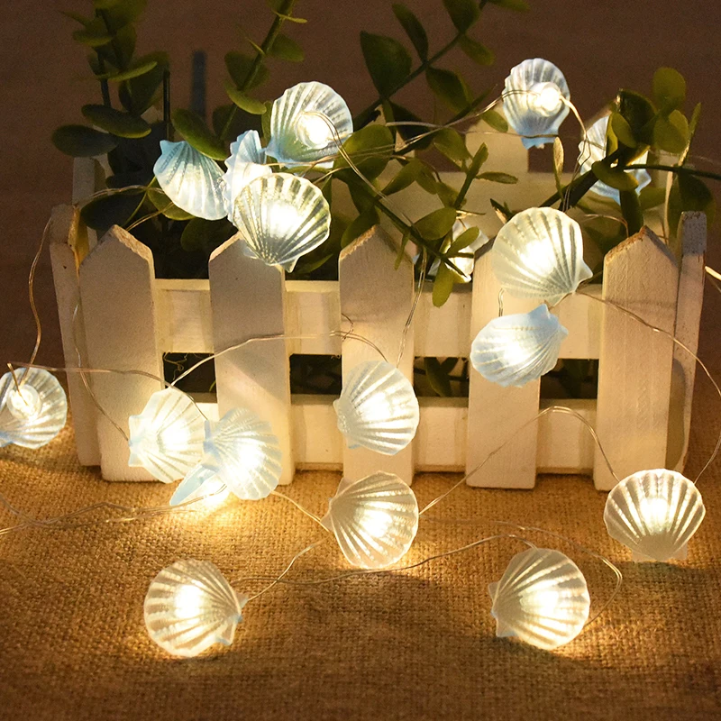 Купи 2M Ocean Theme Party Led String Lights Shell Ocean Marine Battery String Lamp Kids Birthday Party Home Room Decoration Supplies за 203 рублей в магазине AliExpress