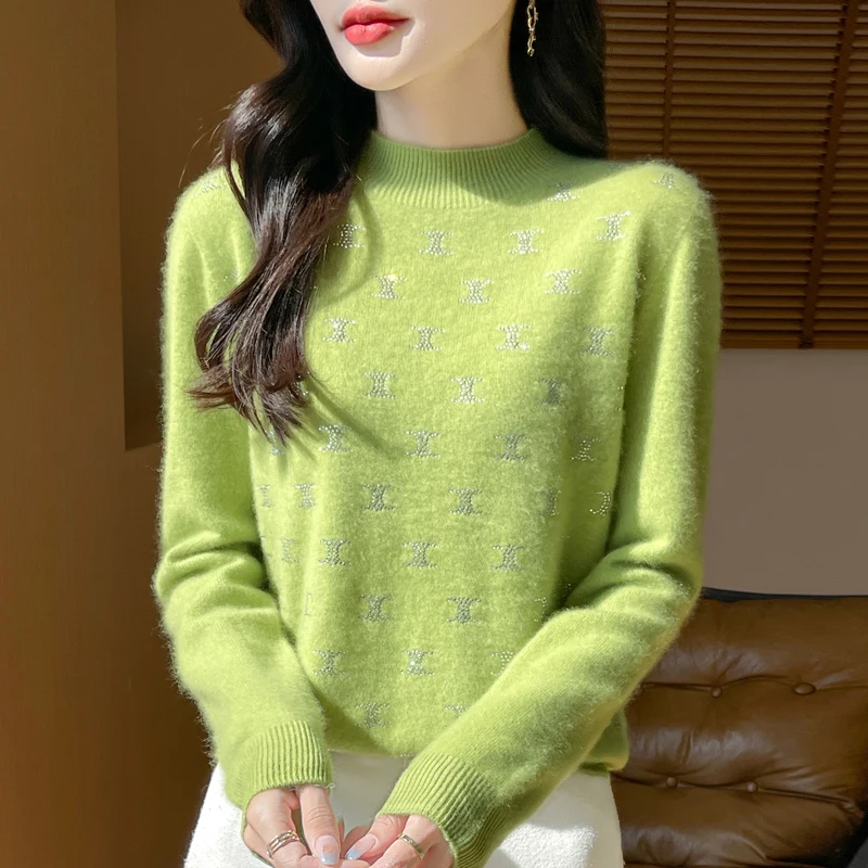 Осень и зима новая женская свободная повседневная трикотажная рубашка из 100%