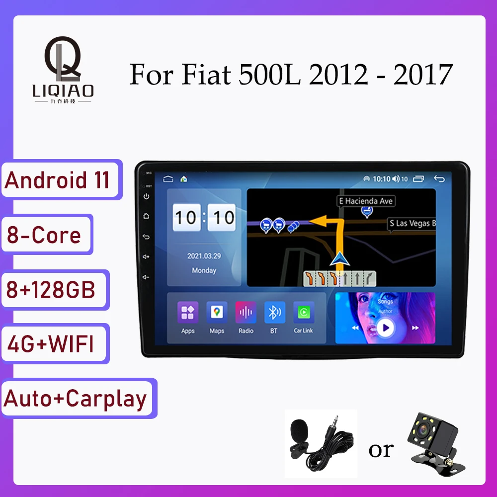 

Автомагнитола 2 Din на Android 11 для Fiat 500L 2012-2017, мультимедийный плеер с GPS-навигацией, головное устройство, Авторадио для Carplay, DSP, RDS, DVD