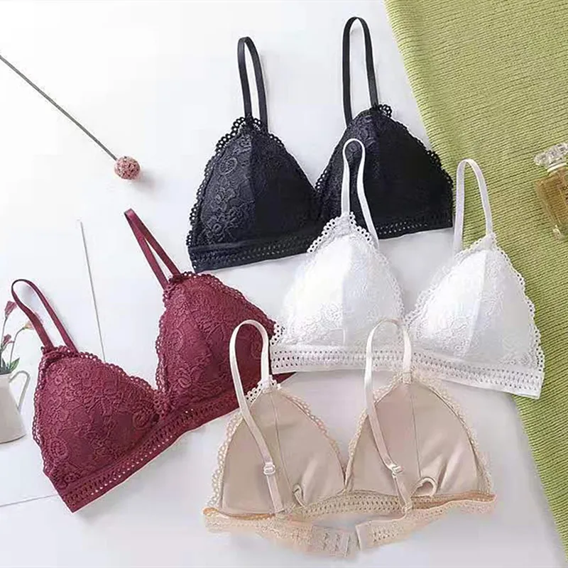 

Lace Bras Sexy Lingerie Wireless Bra For Women Comfortable Bralette Underwear Vest Female Hollow Out Seamless Bra Sports Fashion