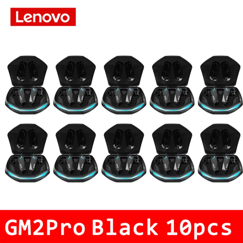 Новинка, оригинальная беспроводная гарнитура Lenovo GM2Pro с 10 светодиодами, Bluetooth 5,3, TWS, геймерские наушники, сенсорная гарнитура с низкой задерж...
