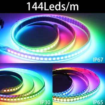 WS2812B Smart Pixel RGB Led Strip Light WS2812 IC 30/60/144 Pixels/Leds/m IP30/IP65/IP67 DC5V Led Lamp Tape DC5V 6