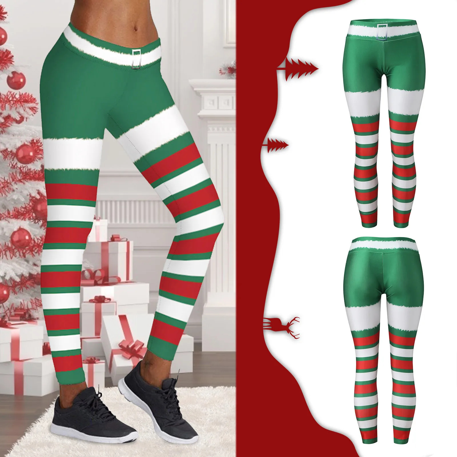 

X Long Yoga Pants Womens High Waist Christmas Printing Fleece Lined Butt Lift Strethcy Yoga Yoga Dress Pants for Women