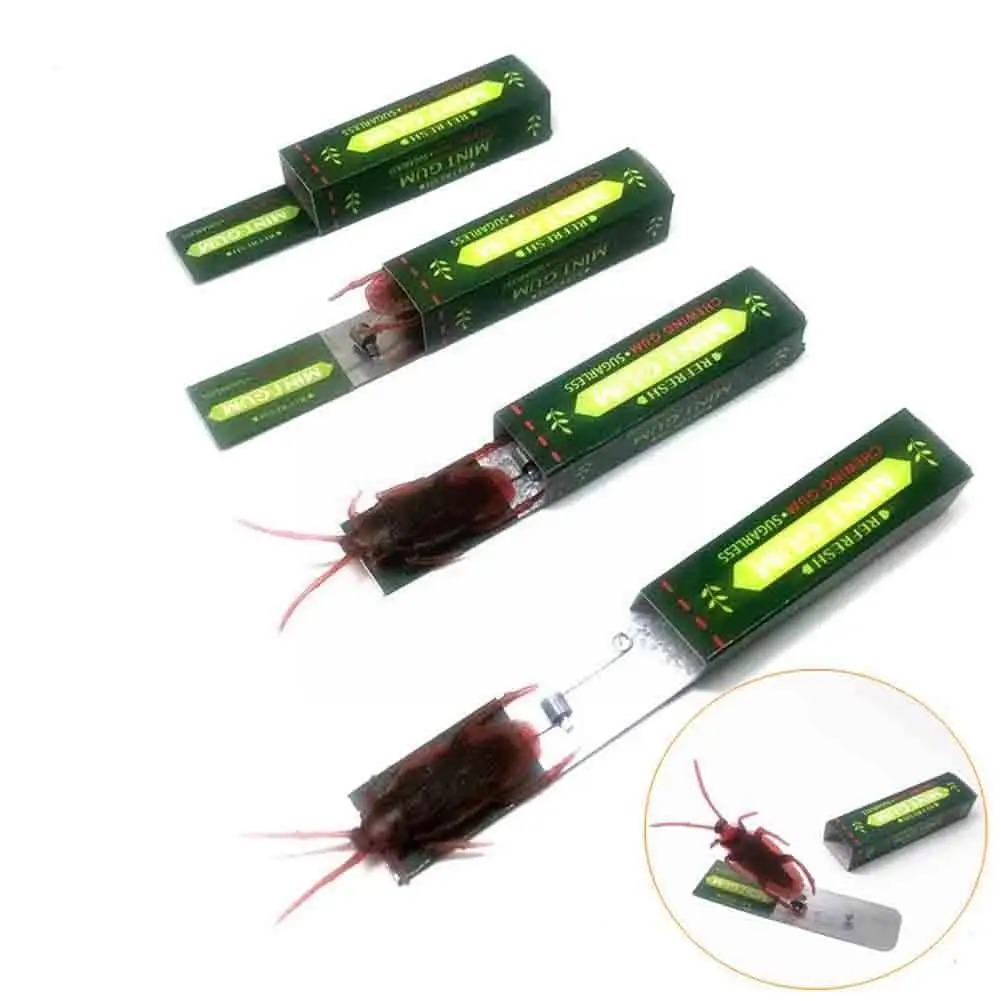 

2022 Prank Toy Trick Shocking Cockroach Chewing Gum Pull Spoof Toys For Kids Funny Jokes Toys 5pcs I5v2