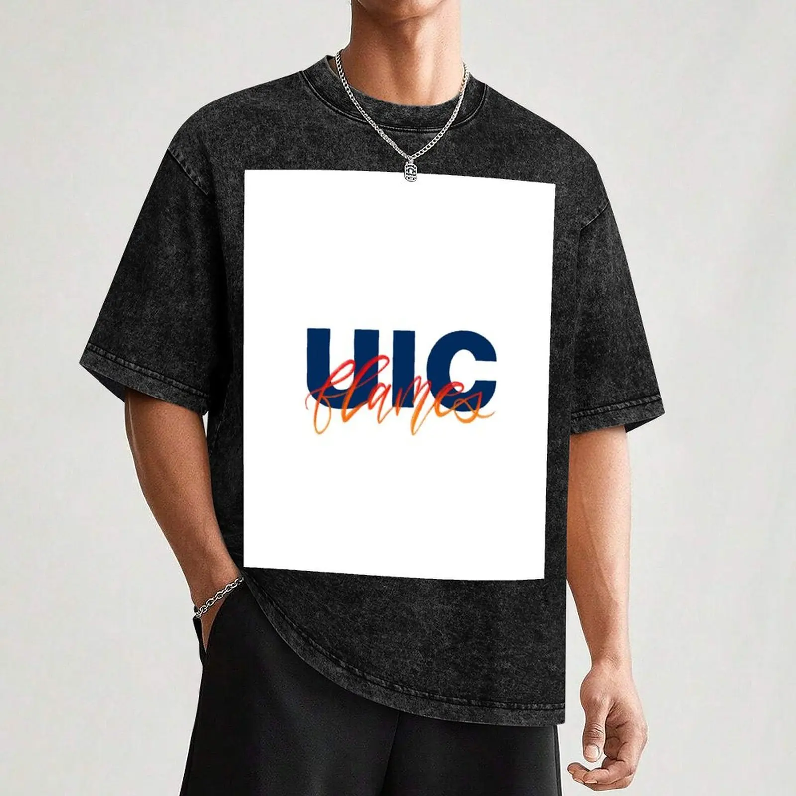 UIC Flames футболка аниме летняя рубашка рубашки мужские графические
