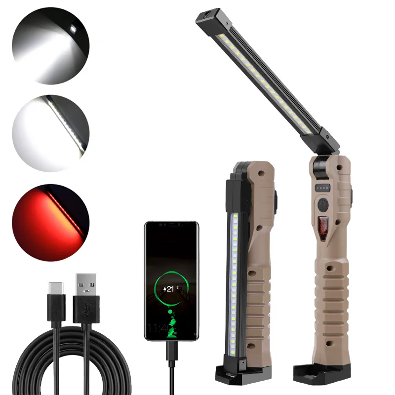 

Rechargeable Led Work Light Magnetic Flashlight Camping Led Spotlight Outdoor Lighting Portable Tent Outdoor Camp Lampe Torche