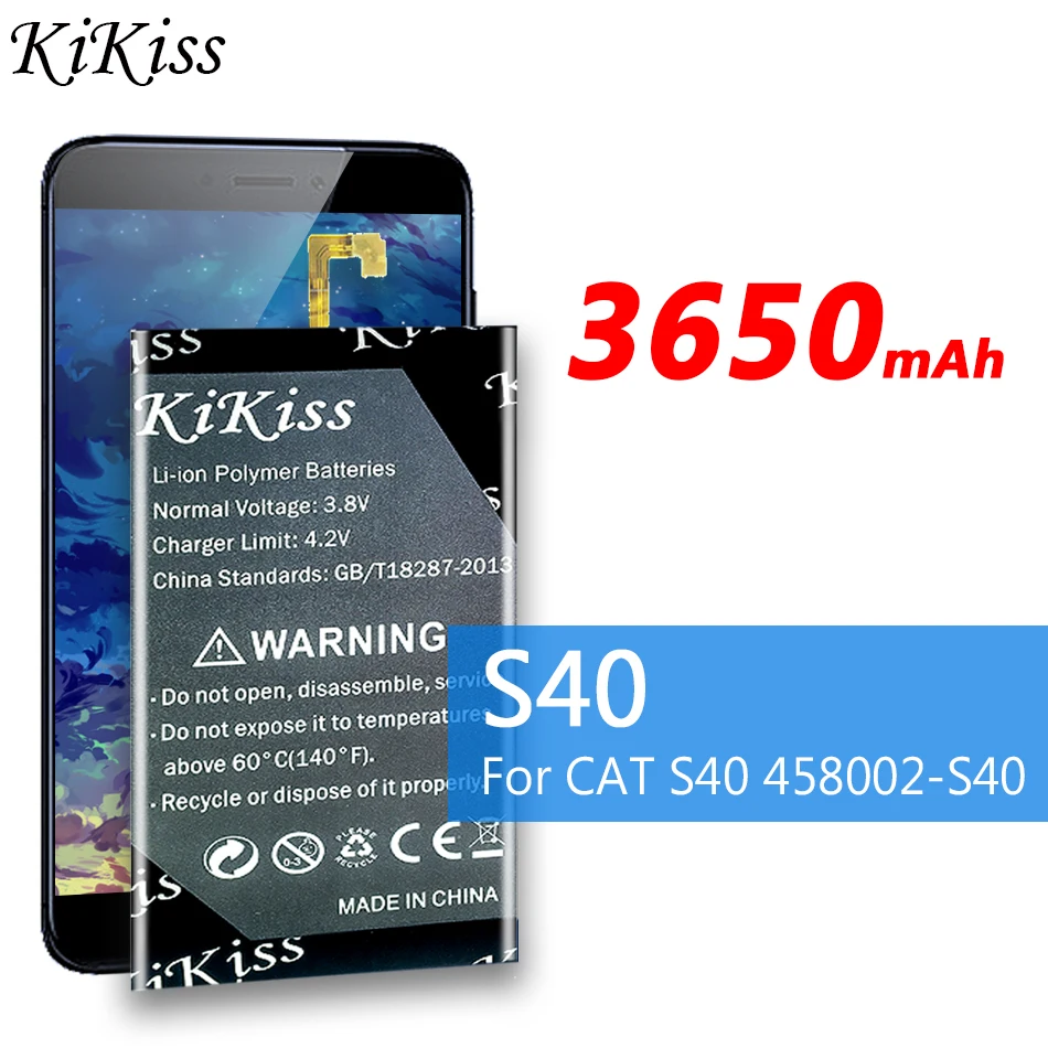 

3650mAh KiKiss Powerful Battery S 40 for Caterpillar CAT S40 458002-S40