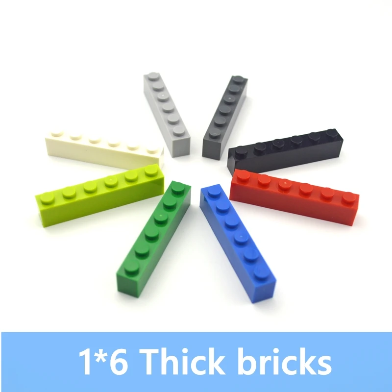 

1*6 Dots 40pcs Thick Bricks Multiple Color 1x6 Educational Creative DIY Bulk Building Blocks Part Compatible With 3009 All Brand