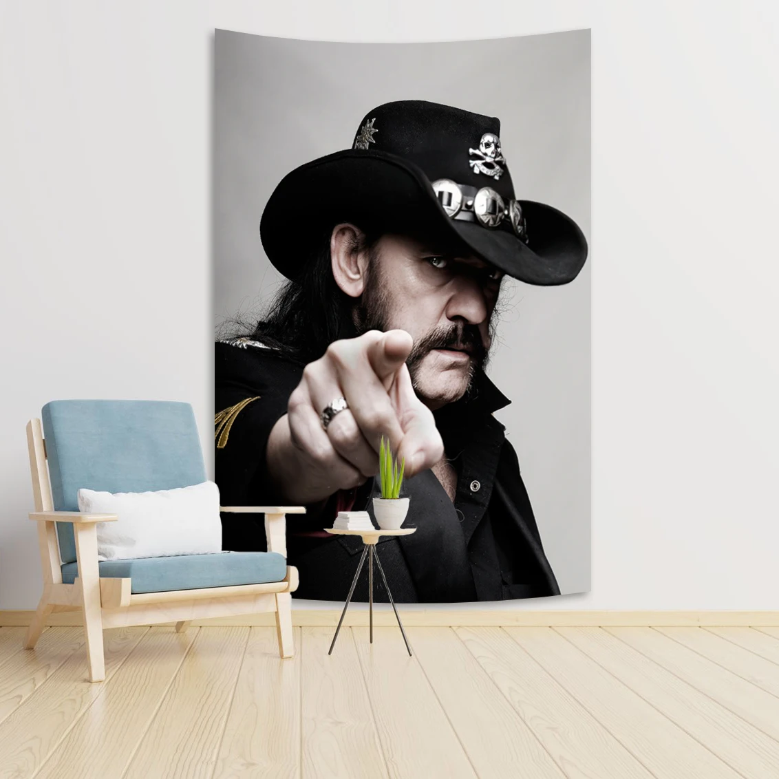 Brish Popular Singer L-Lemmy K-Kilmister Cartoon Tapestry Rock Band Wall Hanging Aesthetic Living Room Dorm Home Decor Banner