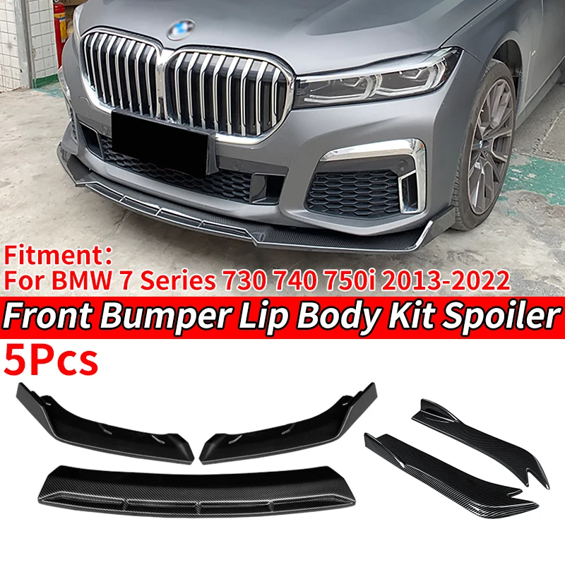 

Car Front Bumper Splitters Lip Body Kit Spoiler Extensions Rear Wrap Angle Shark Fins For BMW 7 Series G11 G12 LCI 730i 13-2022