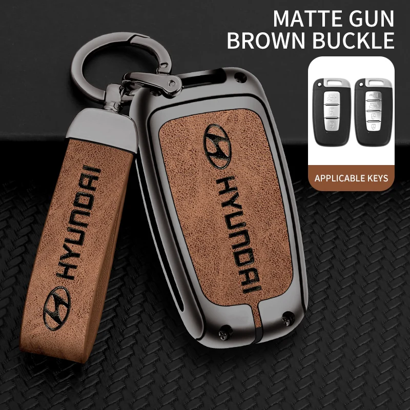 Кожаный Автомобильный ключ из цинкового сплава полная защита для Hyundai IX35 Elantra Sonata