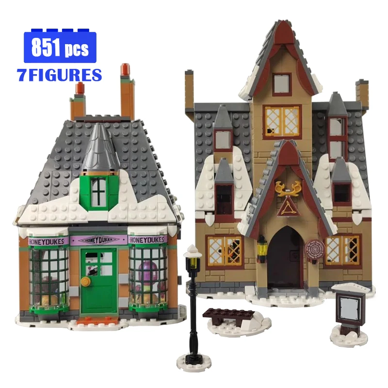 

851pcs Harris Magic World Building Block Visit The Village City Construction Street View 76388 Bricks Toys For Children Gift Set