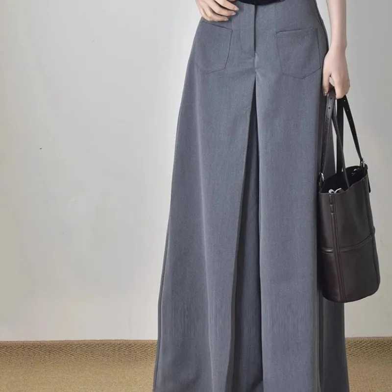 Брюки женские повседневные с широкими штанинами плиссированные Модные Узкие