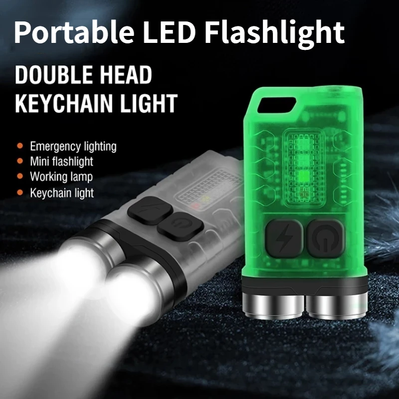 

Portable Mini Flashlight Keychain Pocket LED Light USB Rechargeable Emergency Lamps Work Lamp Outdoor Waterprooof Camping Torch