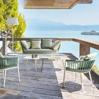 outdoor waterproof and sunscreen woven rattan chair tea table combination rattan sofa courtyard villa outdoor leisure furniture