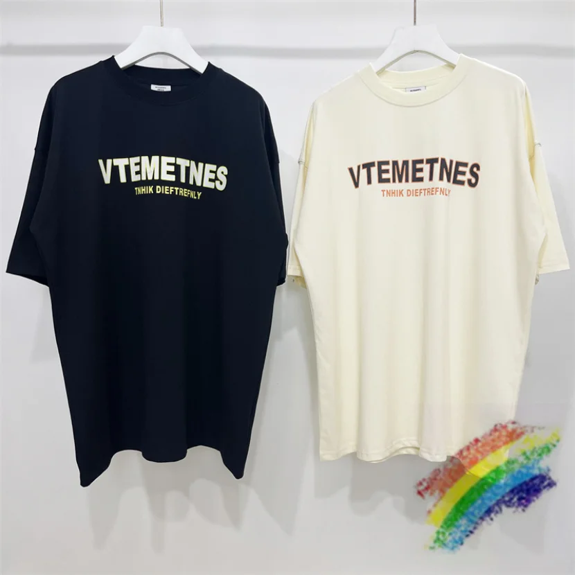 

Puff Print Vetements Logo T-Shirt Men Women 1:1 Best Quality Oversized T Shirt Tops Tee VTM