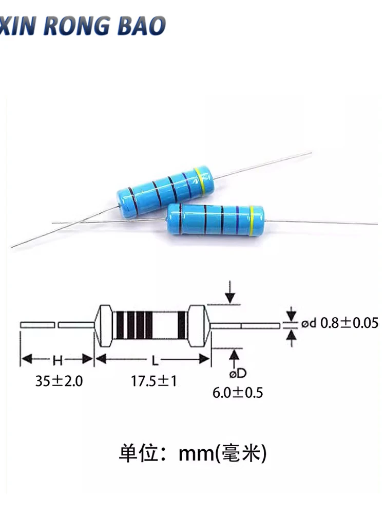 Металлический пленочный резистор 3 Вт 1% 10 шт. 0.1R 0.12R 0.15R 0.18R 0.24R 0.27R 0.3R 0.33R 0.36R 0.39R 0.43R