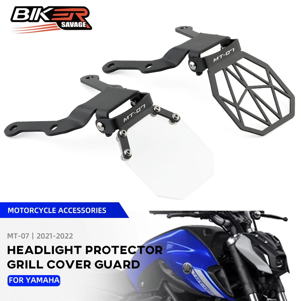 Motorcycle Headlight Protector Cover For YAMAHA MT-07 MT 07 MT07 Head Light Guard Mesh Grill Lamp Protection Accessories Clear