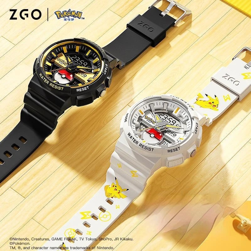 

Original Pokemon Pikachu Joint Zgo Anime Watch Waterproof Luminous Electronic Digital Sports Watches Student Boy Birthday Gifts