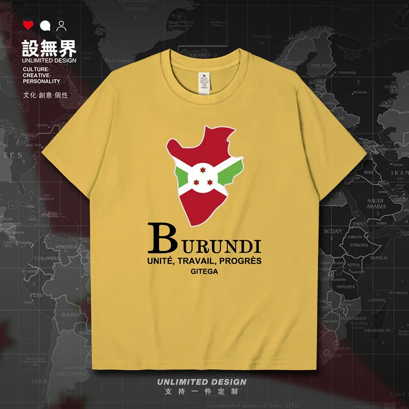 Мужская футболка Burundian BDI Map рубашки для встреч спортивный костюм с короткими
