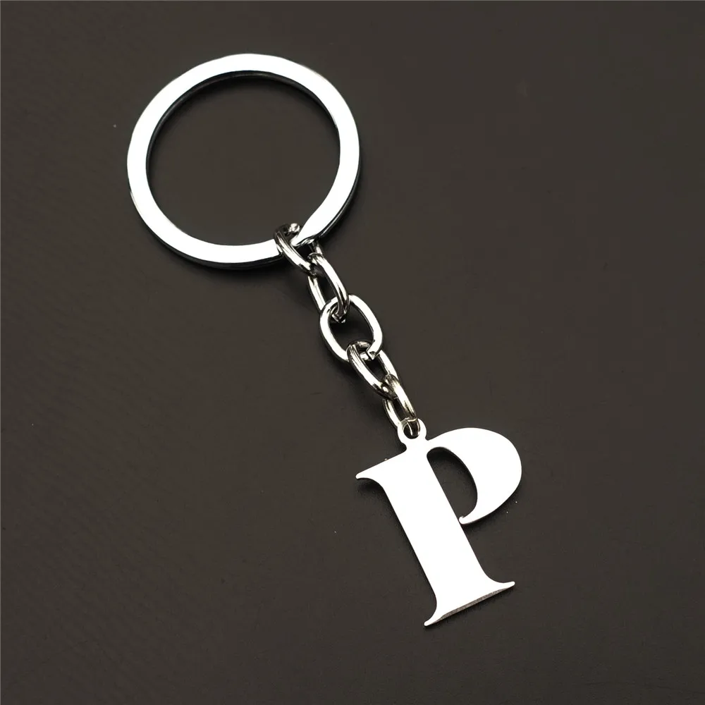 

Stainless Steel Alphabet P Keychain Fashion Letter Keyrings Women Men Girls Boys Jewelry Gift