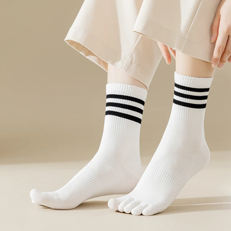 4 Pairs Finger socks Men's combed cotton split toe boneless suture deodorant sweat absorbing Japanese pure five toe socks