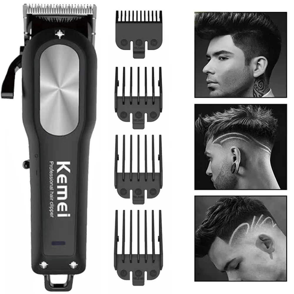 

Kemei KM-2604 Professional Cordless Hair Clippers for Hair Cutting Electric Hair Beard Trimmer Mens Rechargeable Grooming Kit