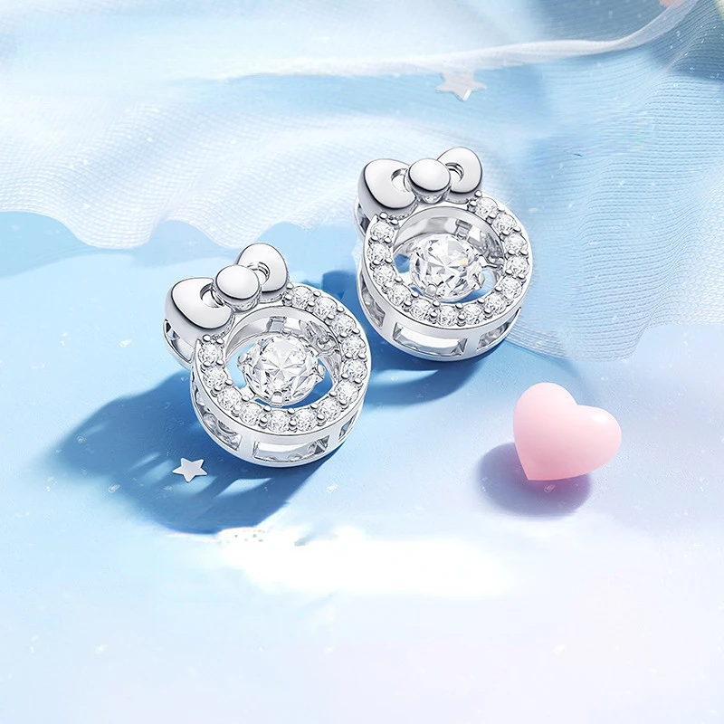 

Оригинальные серьги Hello Kitty melody ZGO Sanrio Cinnamoroll, серьги-гвоздики из стерлингового серебра премиум-класса для маленьких девочек, подходящие ко в...