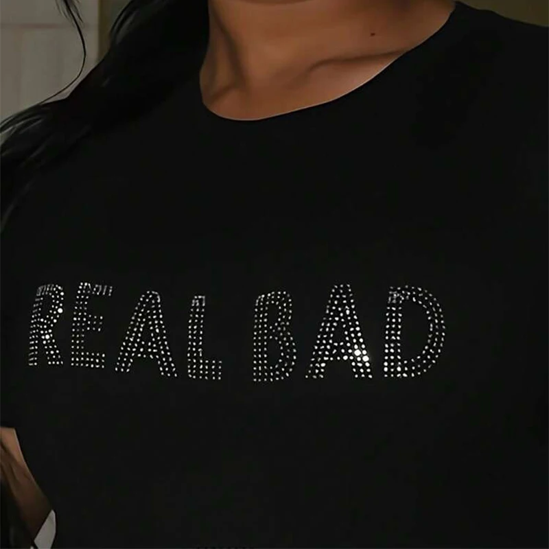 

Top women Letter Printed Rhinestone Tank tops Rose pink Female Summer fashion Y2k Streetwear Harajuku Top 2023 Women T-shirt Top