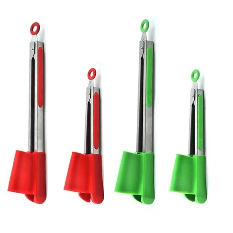 

2 in 1 Tongs Non-stick Heat Resistant Silicone Tongs Clip Kitchen Spatula Food Clips Shovel Kitchen Utensils for Cooking