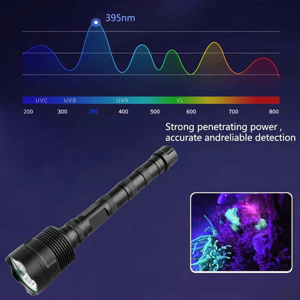 УФ-Фонарик 60 Вт 3 светодиода 395 нм