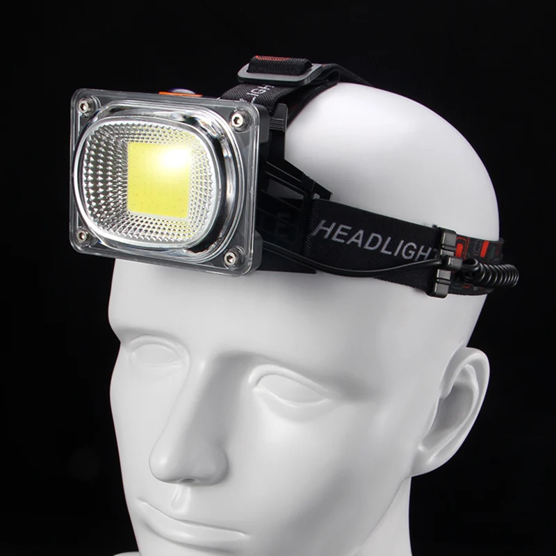

Outdoor camping light flashlight COB white red green yellow LED headlight USB charging 18650 battery head flashlight 10000LM