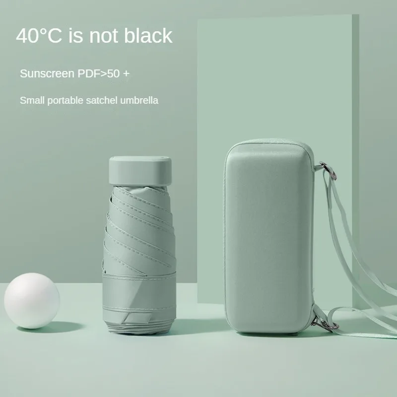 

Umbrella Protection Sunscreen Women Mini Umbrella Six-fold Color Solid Capsule Umbrella Compact Portable Sun Sunshade
