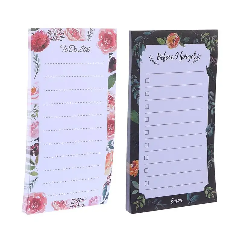 

2pcs Magnetic Notepads for Refrigerator Message Notepads To Do List Memo Pads