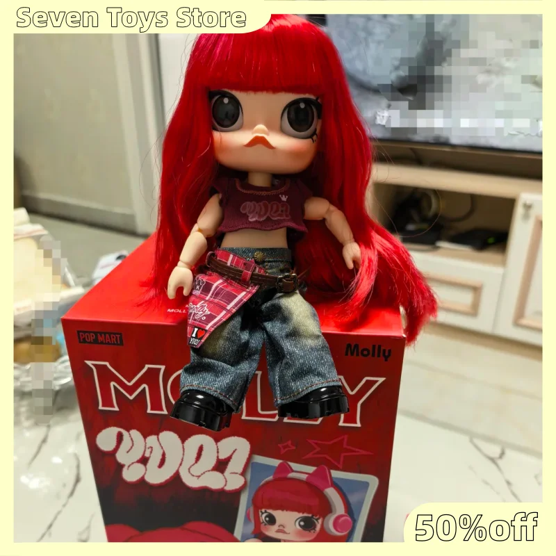 Фото Горячая новинка: Серия фигурок Pop Mart Molly X Yuqi 1/8, совместная коллекция, слепой бокс, оригинальные игрушки, куклы, милые аниме-фигурки, украшения №2