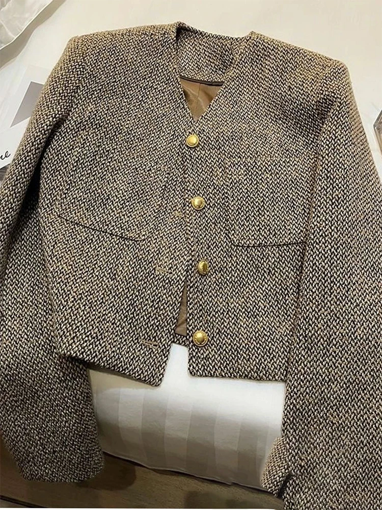 

Women's Khaki Jacket Vintage Korean Style Jacket Coat Loose Harajuku Fashion 90s Aesthetic Streetwear Outwear Top Clothes Autumn