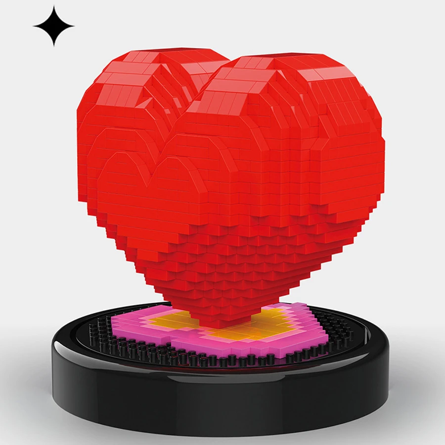 Креативные маленькие строительные блоки Love пластиковые мини-кирпичи сделай сам