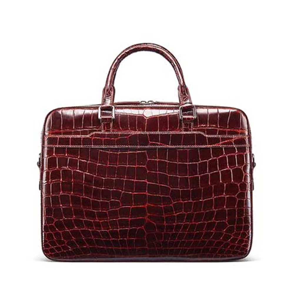 KEXIMA gete Pure manual  Estuarine crocodile leather  men handbag male briefcase  business large capacity  Laptop bag  men bag