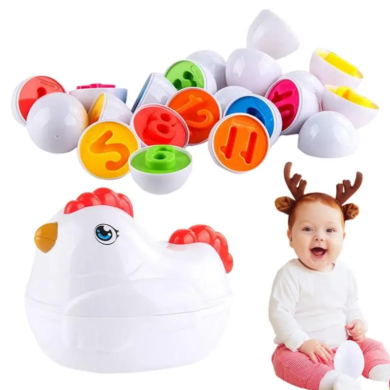 

Chicken Eggs Toys Matching Eggs Set Easter Egg Montessori Educational Color Recognition Toys For Boys And Girls