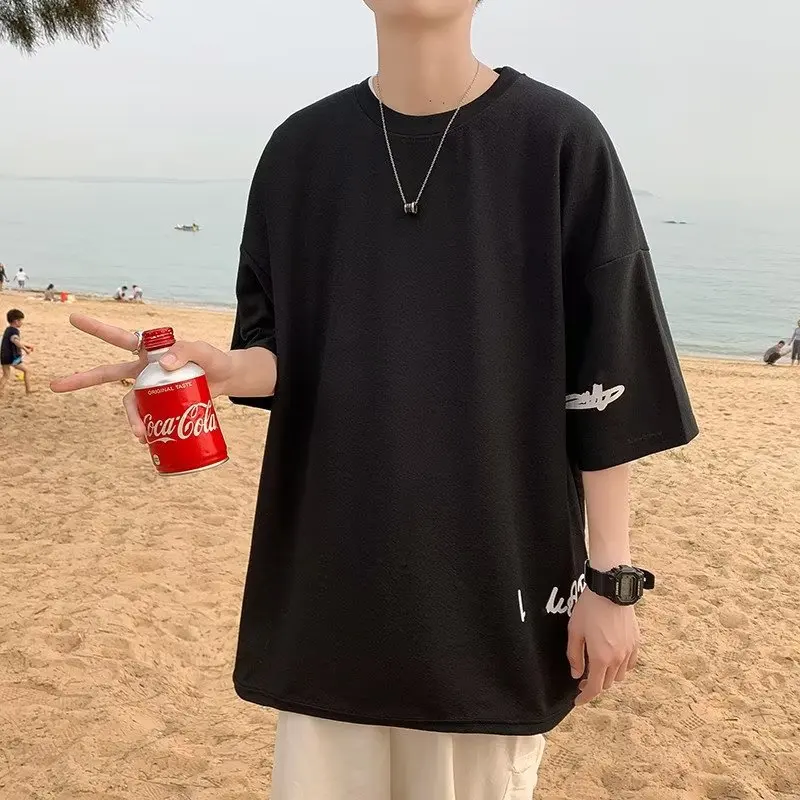 Модный бренд INS свободная футболка с круглым вырезом и половиной рукава