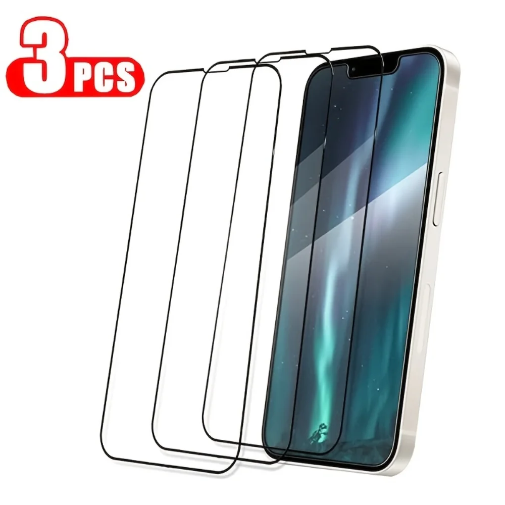 

3pcs Full Cover Tempered Glass For IPhone 11 12 13 14 Pro Max Screen Protector For IPhone X XR XS Max 7 8Plus Protective Film