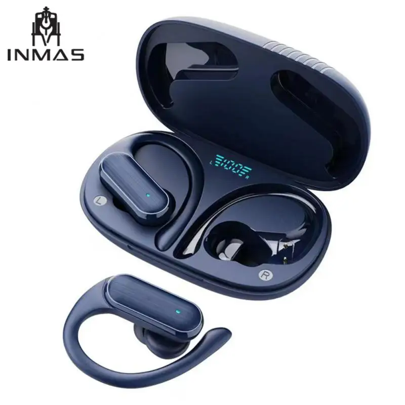 

INMAS Long Standby Wireless Earphone Bluetooth 5.3 Sport Waterproof Headset HiFi Stereo Earhooks Noise Reduction With Mic Earbud