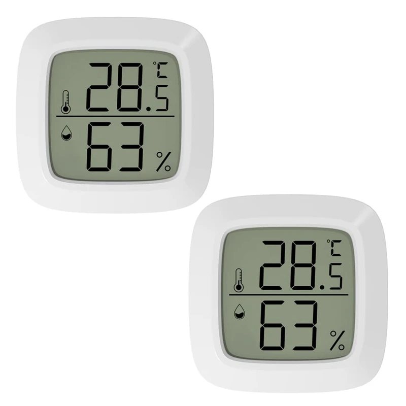 

2 Pcs Mini Indoor Digital Hygrometer Thermometer With LCD Display And Thermometer For Home,Office,Fridge,Center Wheel(℃)