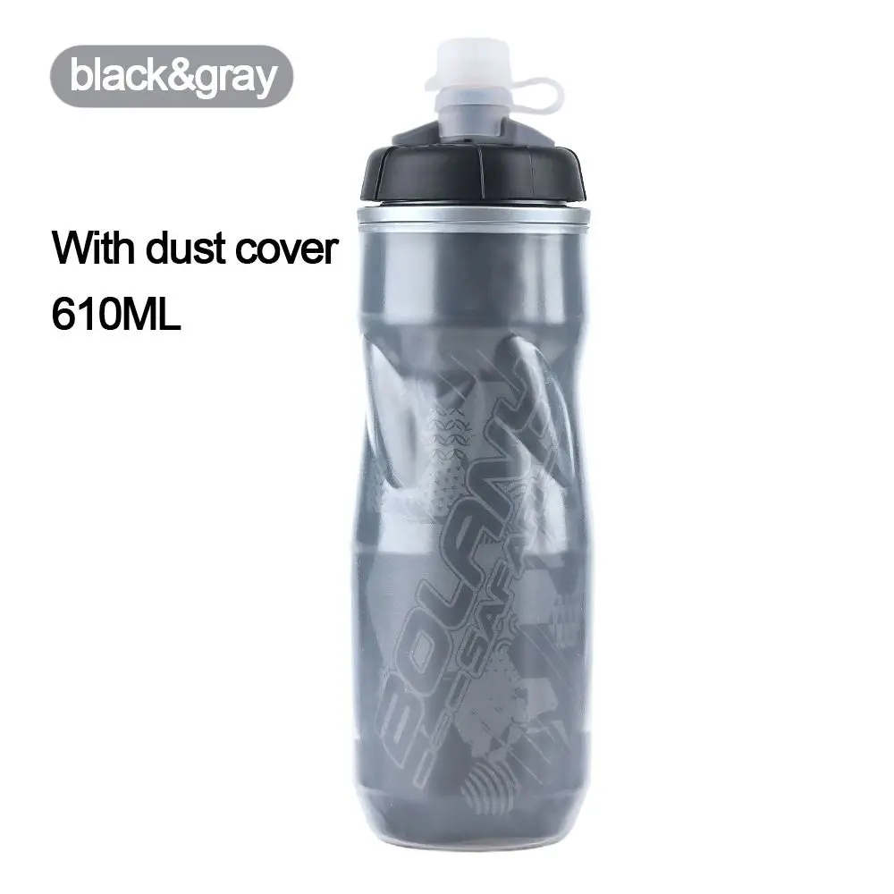 Выжимаемая велосипедная бутылка для воды 610 мл PP5 двухслойная с защитой от льда