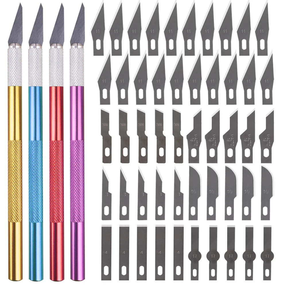 

Detachable Non-Slip Metal Scalpel Knife Tools Kit Cutter Engraving Craft Knives Blades Mobile Phone PCB DIY Repair Hand Tools