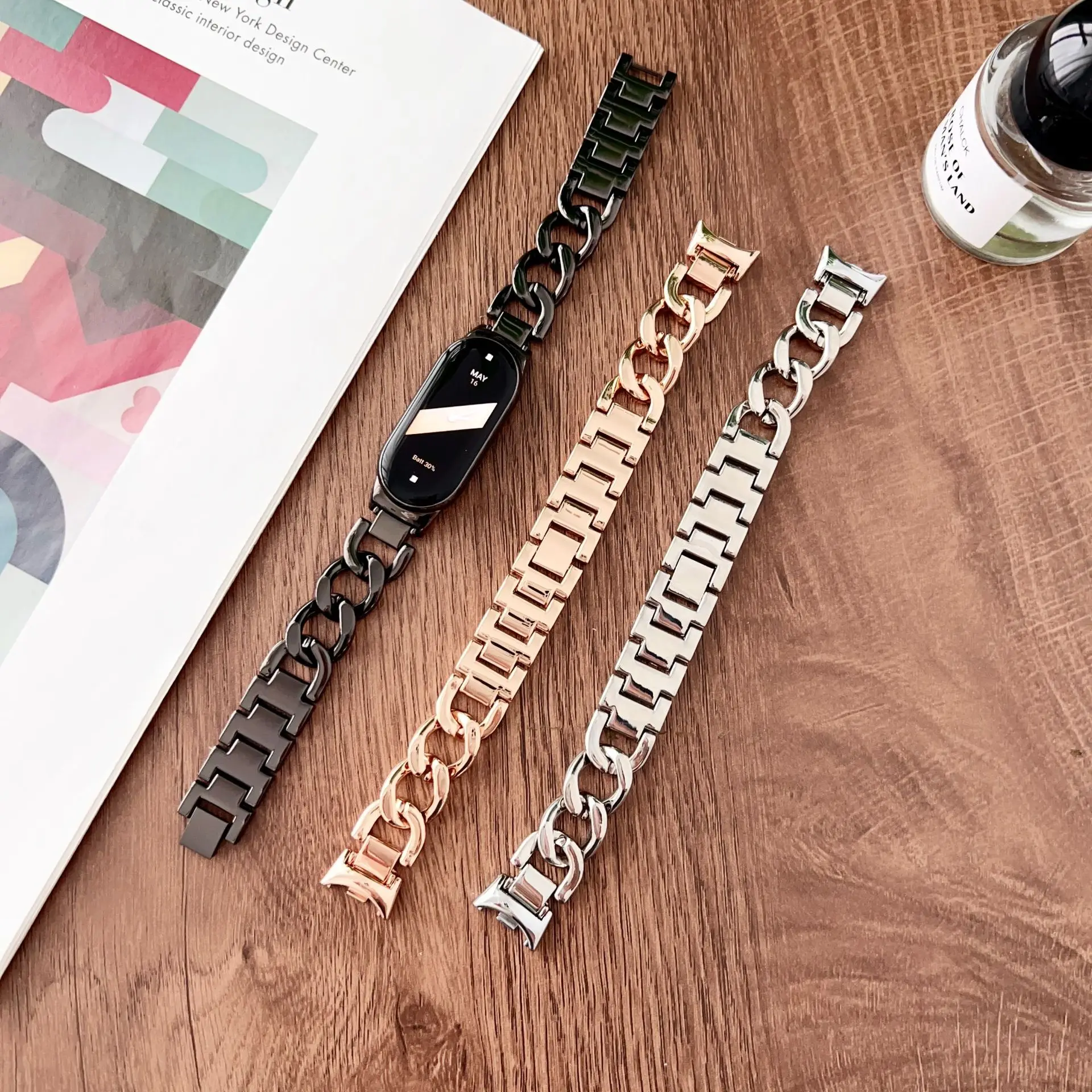 

Strap for Mi Band 8 Bracelet Metal Wristbands for Xiaomi Mi Smart Band 8 Watch Stainless Steel Miband 8 Replacement Accessories
